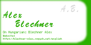 alex blechner business card